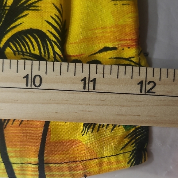 Tropical Yellow Beach Shorts Unisex Elastic Waist Palm Trees Hi Rise Jamica - Picture 7 of 7